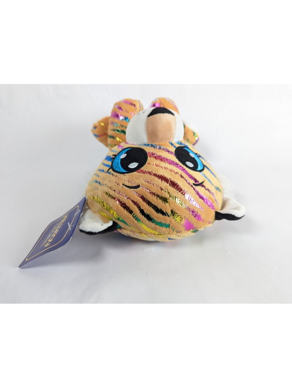 Kellytoy Original Plush Tiger 9" Tan Rainbow Metallic Stripes Blue Eyes 2020 Tag - Picture 6 of 10